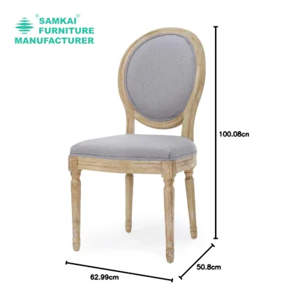 Retro-Inspired Louis Dining Chair Linen Fabric for Upscale Restaurants