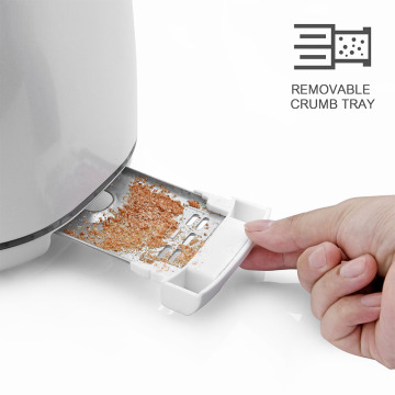 Time Led Display 2-Slice White Electric Toaster