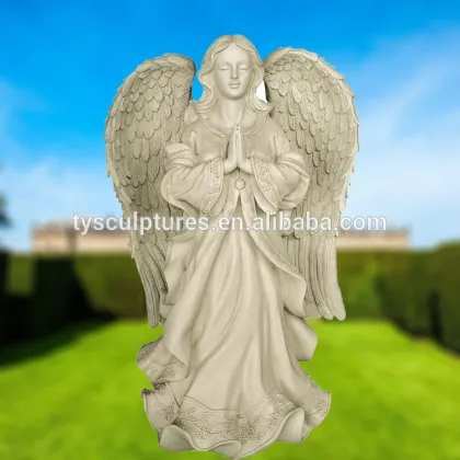 High quality fiberglass archangel statue custom resin serene angel sculpture