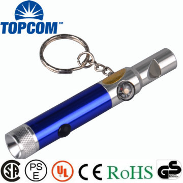 Mini LED Button Battery Flashlight, Keychain Compass, Camping Gear with Whistle - Portable Outdoor Survival Tool
