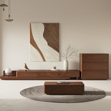 Modern Minimalist Telescopic TV Cabinet: Nordic Storage Coffee Table Combination MDF