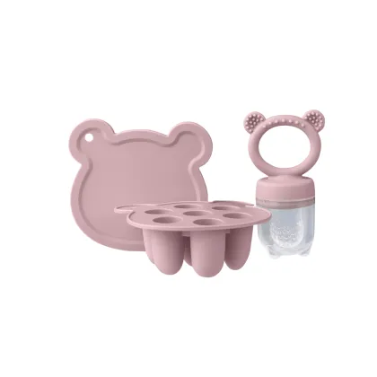 Bear Shaped Silicone Fruit Feeder Freezer Set Weaning
