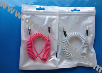 4 Poles Spring 3.5mm Stereo Audio Cable for iPhone/iPod/iPad