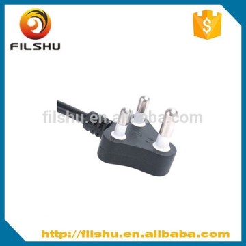 South African and India power cable with small and big non-rewirable plug