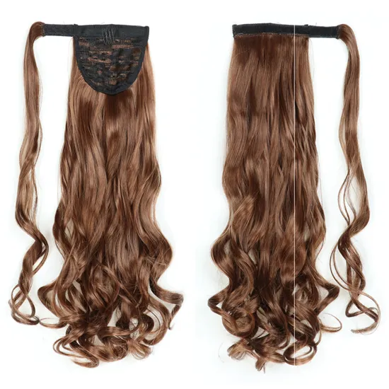 Wholesale Natural Color 20 Inch Chorliss Messy Curly Wrap Around Blonde Ponytails Afro Kinky Synthetic Ponytail Hair Extensions