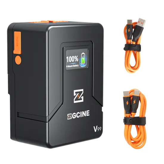 Professional ZGCINE USB-C Fast Charging V Mount Battery for Camcorders and Video Cameras