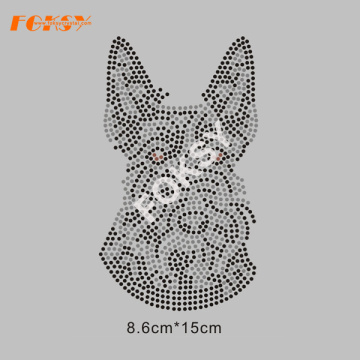 Customized  Hot Fix dog Motifs Rhinestone Heat