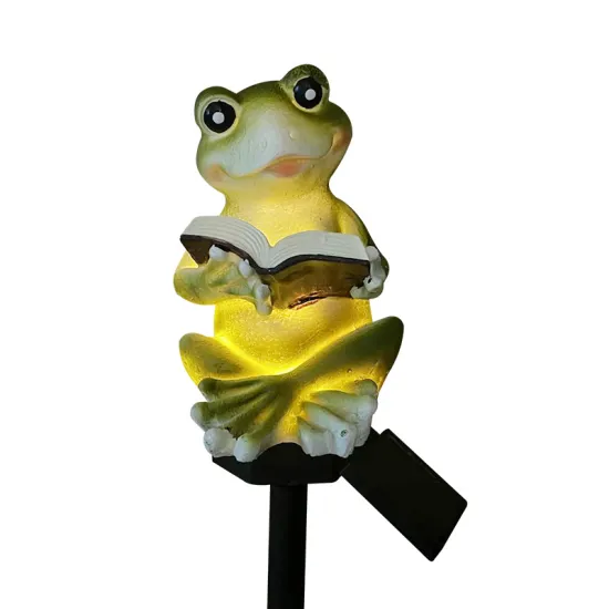 Goldmore4 Solar Frog Shaped Stake Light - Waterproof Resin Garden Ornament