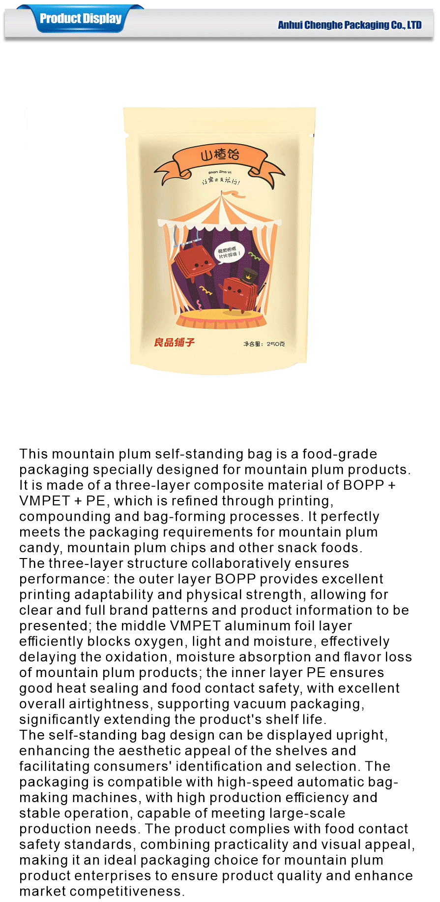 Stand up bags for snacks