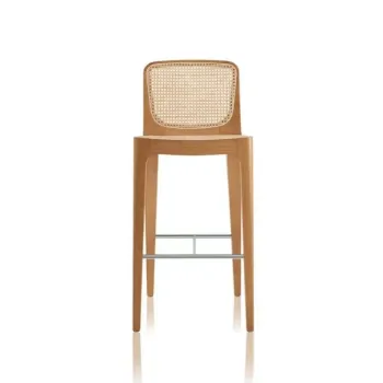 Modern Rattan Bar Stool Chairs for High Counter Hotel and Restaurant Dining Rooms