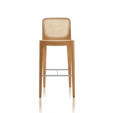 Modern Rattan Bar Stool Chairs for Hotel, Restaurant, and High Counter Dining Areas