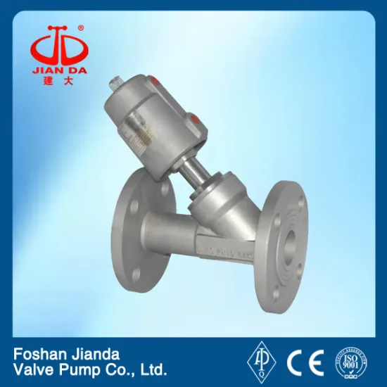 completely Stainless steel 1'' flange end pneumatic control angle seat valve