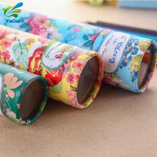 Custom-made colorful pencil tubes packaging box, eco-friendly paper tube gift box for pen