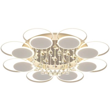 Modern Flower-Shaped Crystal Ceiling Lamp for Living Room and Bedroom