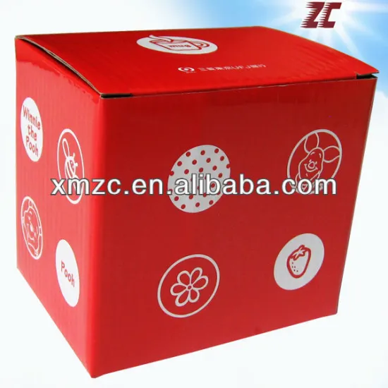 Hot Sales Red Corrugated Paper Gift Packaging Box for Coffee Mug/Cup Packaging
