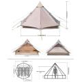 Outerlead 4 person Glamping Waterproof Oxford Bell Tent