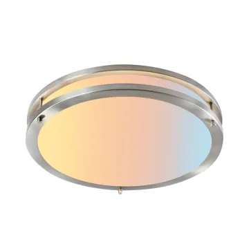 ETL Certified Brushed Nickel Double Ring Ceiling Light