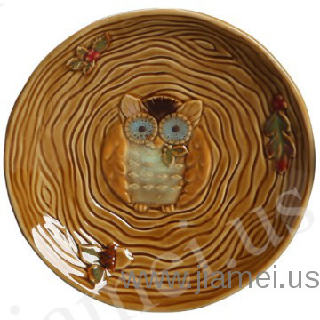 Arted tableware for harvest collection --owl pan