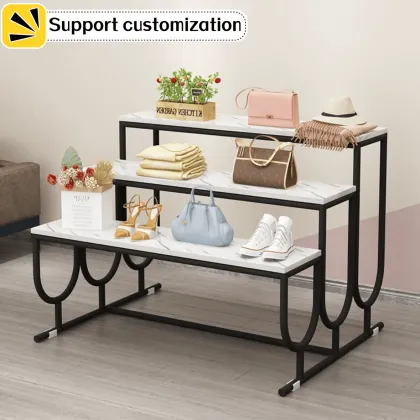 Chrome and Gold Clothing Display Racks for Boutique Shops