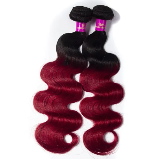 CELIE Body Wave 1B/Red Ombre Hair Extension Good Price 100% Virgin Human Hair China Hair Vendors
