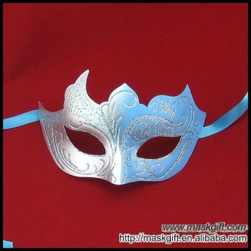 Hot Sell Italy Style Light Blue And Silver Venetian Plastic Masquerade Party Mask C002