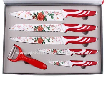 Non-stick Coating Kitchen Knife Set with Gift Box