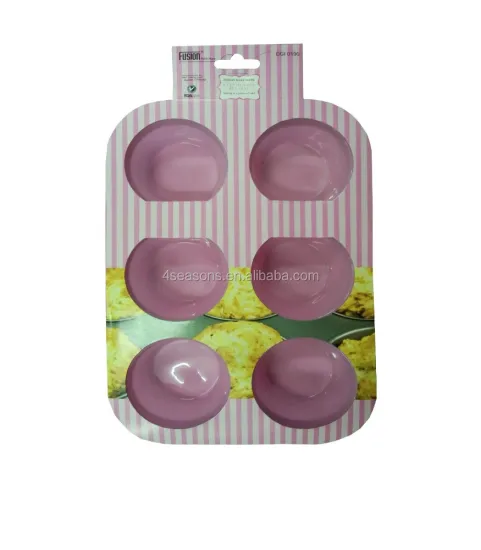 High Temperature Resistant Reusable Silicone Cake Mold - 6 Holes: A Premium Baking Tool for Your Kitchen