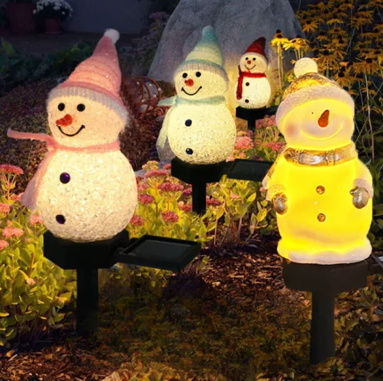 Solar Powered Snowman Ground Lamp