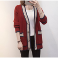 Cardigan lungo davanti a maniche lunghe da donna