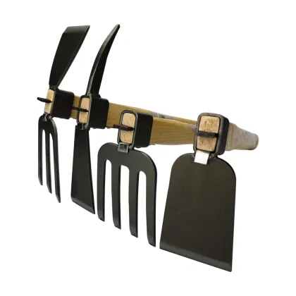 Wood Handle Carbon Steel Two-Way Hoe Rake 2-in-1 Garden Tool