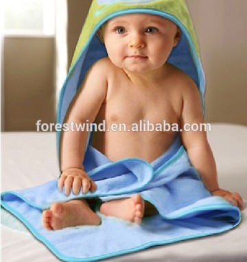 Organic cotton hooded towel for children/ embroidery hooded towel for children