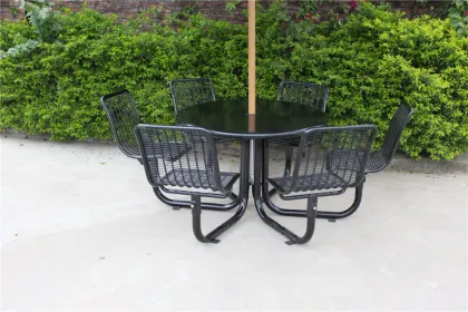 Gavin metal outdoor furniture,table chair with umbrella,outdoor table and chair