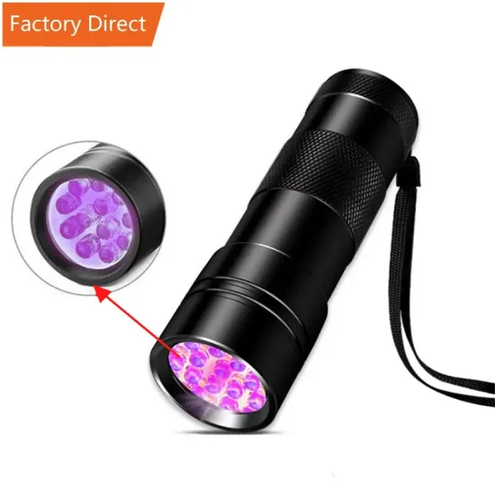 395nm 12 LED UV Flashlight: Mini Ultraviolet Light for Fake Money Detection