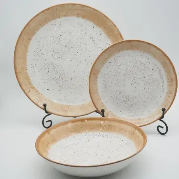 New design 12pcs reactive color glaze ceramic porcelain dinnerware