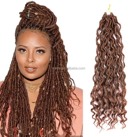 Curly Faux Locks Crochet Hair Braids Wavy Pre Looped Goddess Faux Locs Crochet Hair Goddess Locs Crochet Hair For Black Women