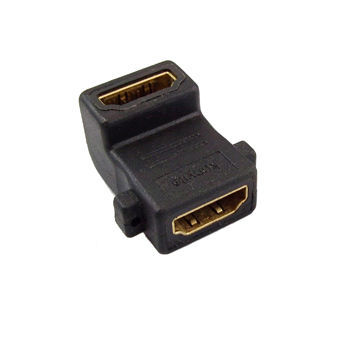 Golden Plated HDMI® Female 90 Degrees Adapter, Best Signal Transmission, Minimized Interference