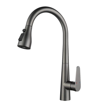 Modern High-Quality Gun Grey Stainless Steel Pull-Out Kitchen/Washroom Basin Sink Faucet