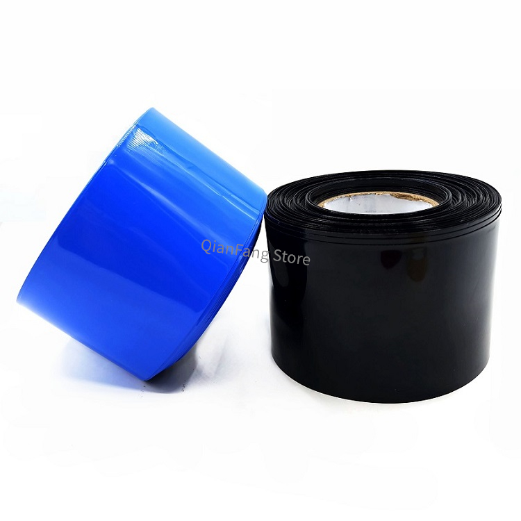 PVC Heat Shrink Tube 90mm Width Blue Multicolor Shrinkable Cable Sleeve Sheath Pack Cover for 18650 Lithium Battery Film Wrap