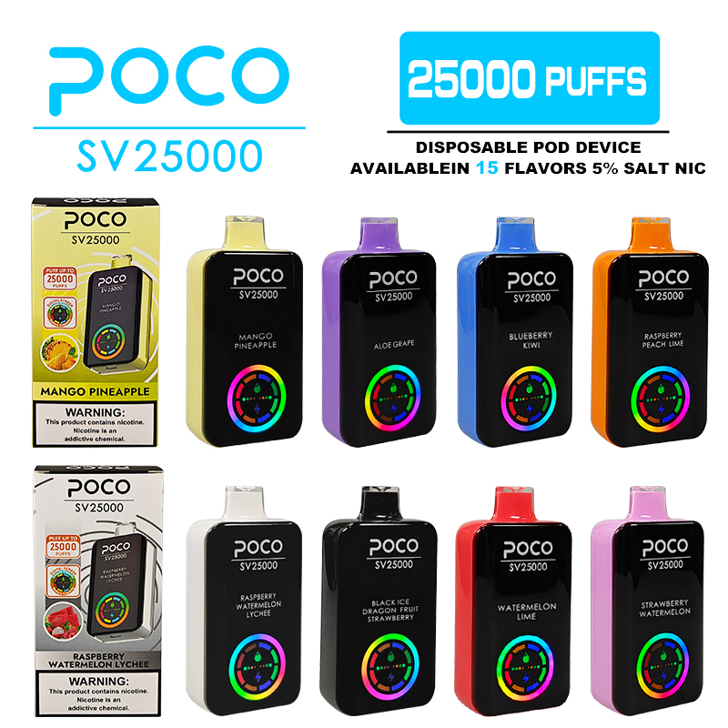 ใหม่ POCO SV25000 Puffs Vape แบบใช้แล้วทิ้ง