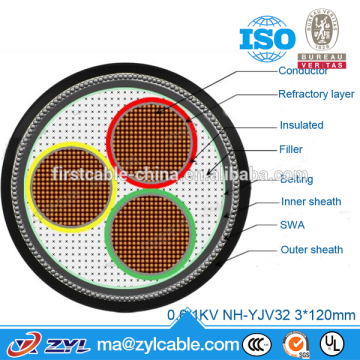 fire-resistant power cable,SWA xlpe copper cable,3 core 120mm power cable