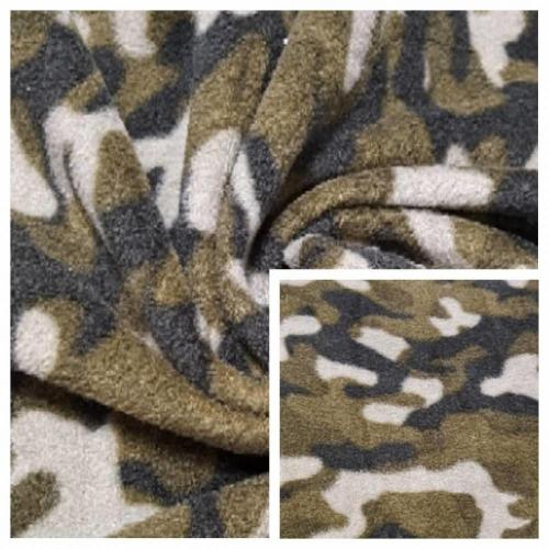 Polar Fleece Leopard Printed One Side Fabric