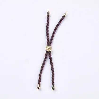 Brass Findings and Platinum Plated Nylon Cord Bracelet Components for Crafting