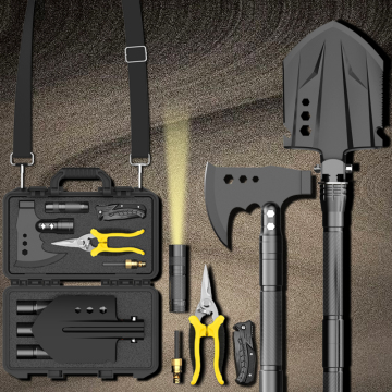 Portable Multifunctional Tactical Camping Survival Folding Shovel Tool Set