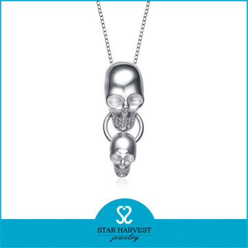 Factory Design and Produce 925 Sterling Silver Skull Necklace