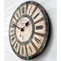 Horloge murale en bois rond de 14 pouces de 14 pouces