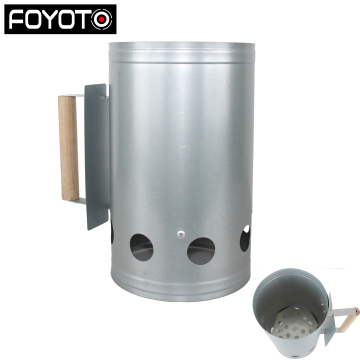 New Design Metal Outdoor Heat Resistant Charcoal Grill BBQ Chimney Fire Starter with Wood Handle" 

(I removed "games toys" as it seemed unrelated to the main product description.)