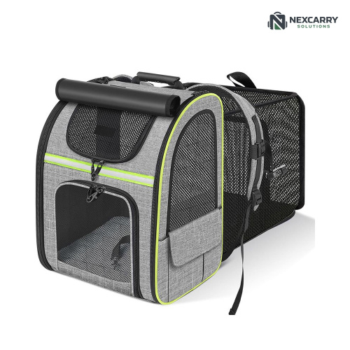 Mochila para mascotas expandible y transpirable para mayor comodidad