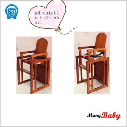2015 new baby wooden chair, adjustable baby Dining Chair,wooden baby high chair,portable baby chair,baby feeding chair factory