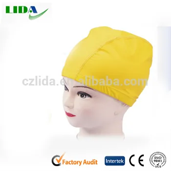 Adult silicone PU swimming cap,white swimming cap