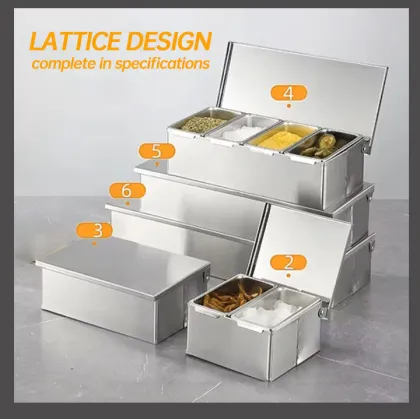 Stainless Steel Condiment Container - Western Dessert Flavor Box